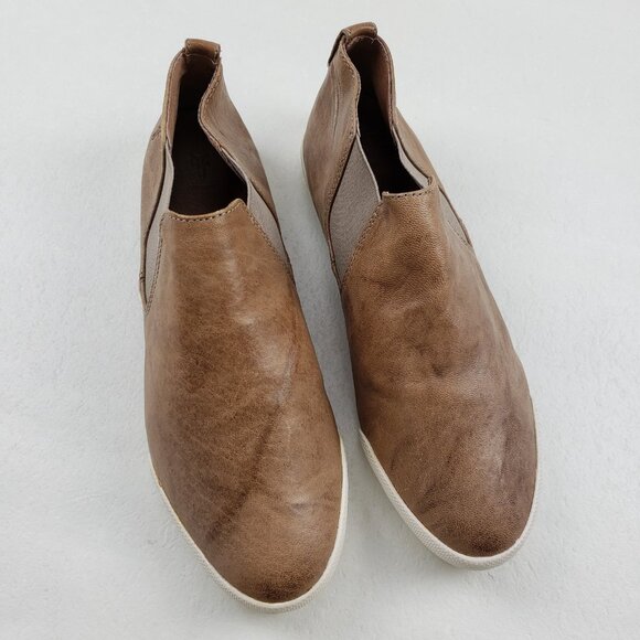 Frye Melanie Slip On Sneaker Chelsea Bootie Womens 9 Brown Leather Casual Shoe - Picture 2 of 12